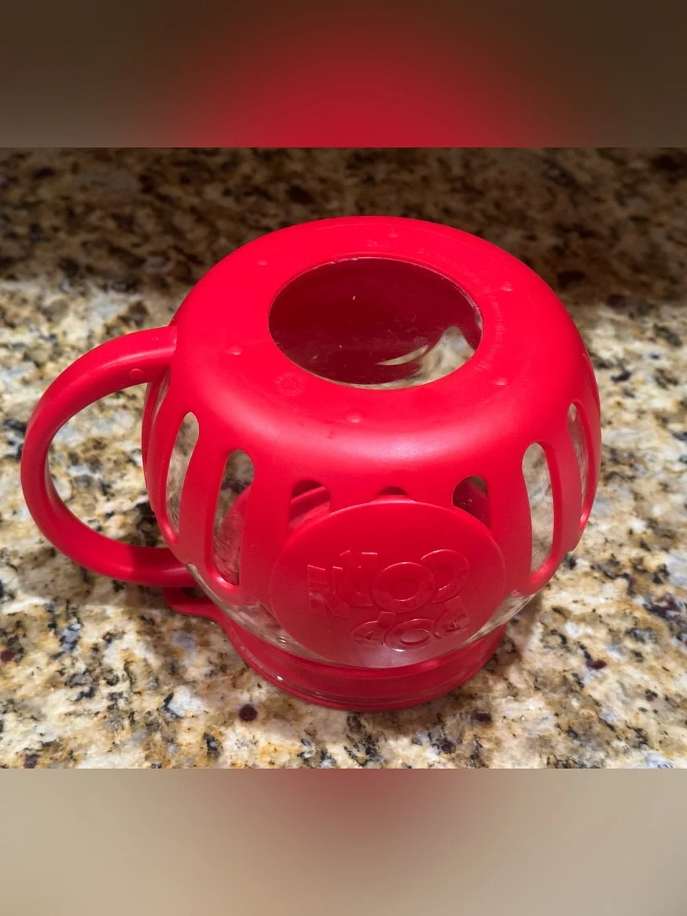 Popcorn 🍿 Glass Popcorn Popper: microwave popper with Red Silicone Sleeve: 1.5QT